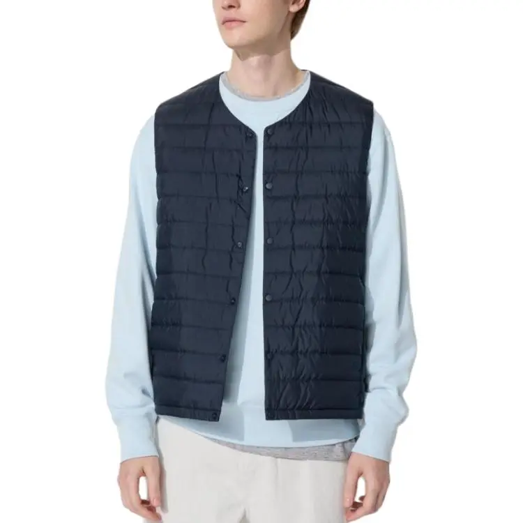 UNIQLO Vests Men's Navy Blue Crew Neck Moderate Other