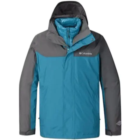 Columbia Down Jackets Men's Blue Hooded Moderate Down Jacket
