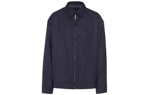 PRADA Jackets Men's Blue Pointed Collar Moderate Other