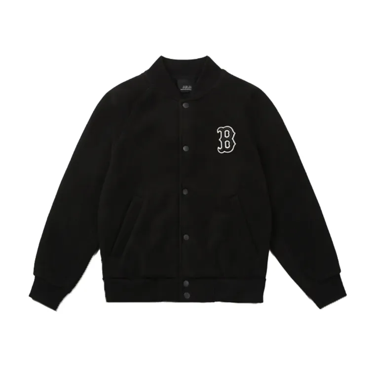MLB Velvet Jackets Unisex Black Baseball Collar Moderate