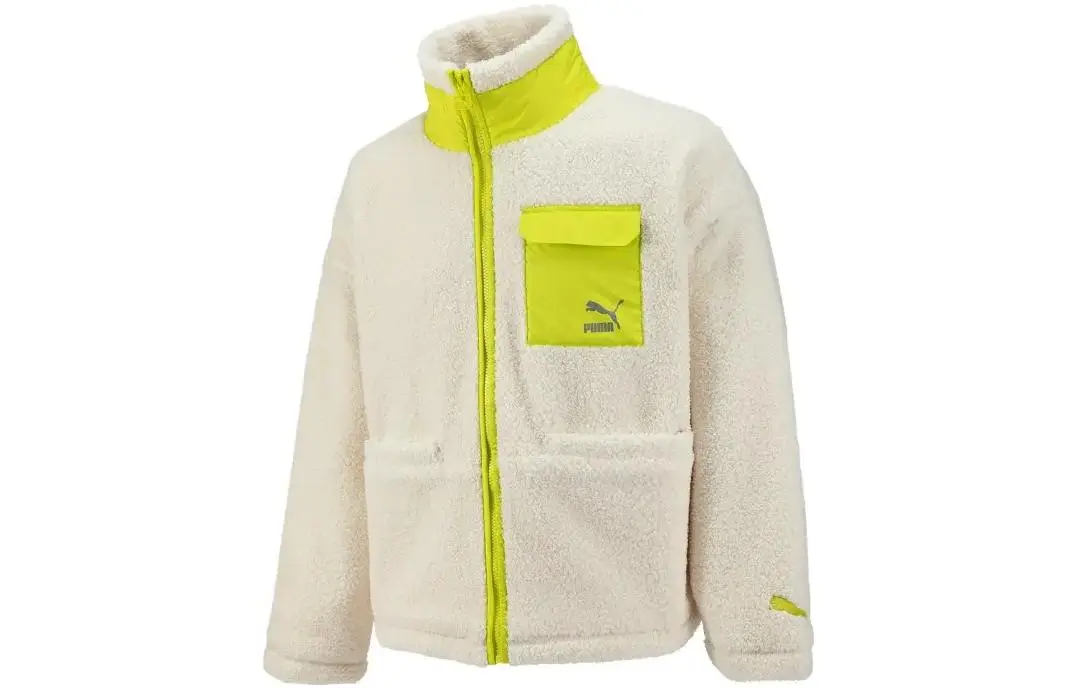 PUMA Velvet Jackets Unisex White Stand Collar Moderate