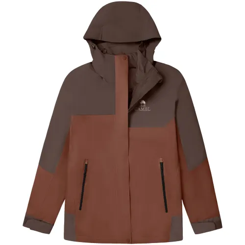 CAMEL Camel All Weather Series Outdoor Mountaineering NR99 Waterproof, Oilproof and Antifouling Goose Down Color Matching Heat Reflective Warmth Storage Detachable Three-in-One Jacket Men's