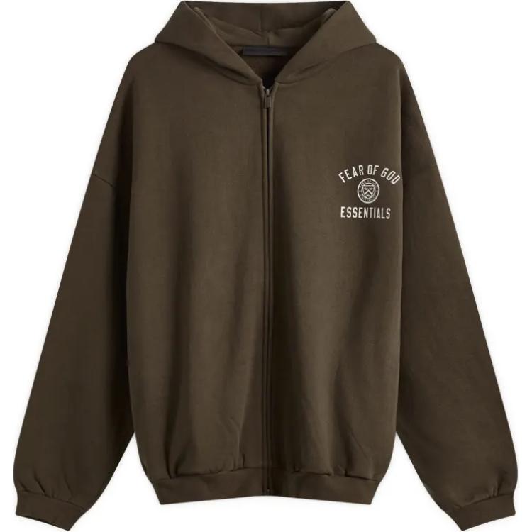 Мужское худи Fear of God Essentials FW24 Heavy Fleece (коричневое)