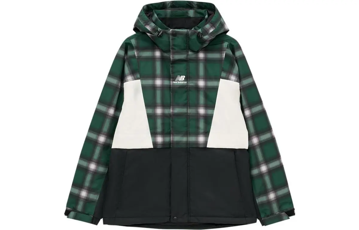 New Balance Puffer Jackets Unisex Green Hooded Moderate Other