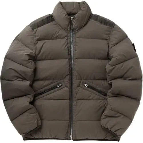 STONE ISLAND High Neck Zip Up Coat
