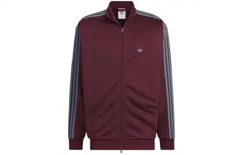 Adidas Originals BECKENBAUER TRACKTOP MAROON Jackets Unisex Red Stand Collar Moderate Other