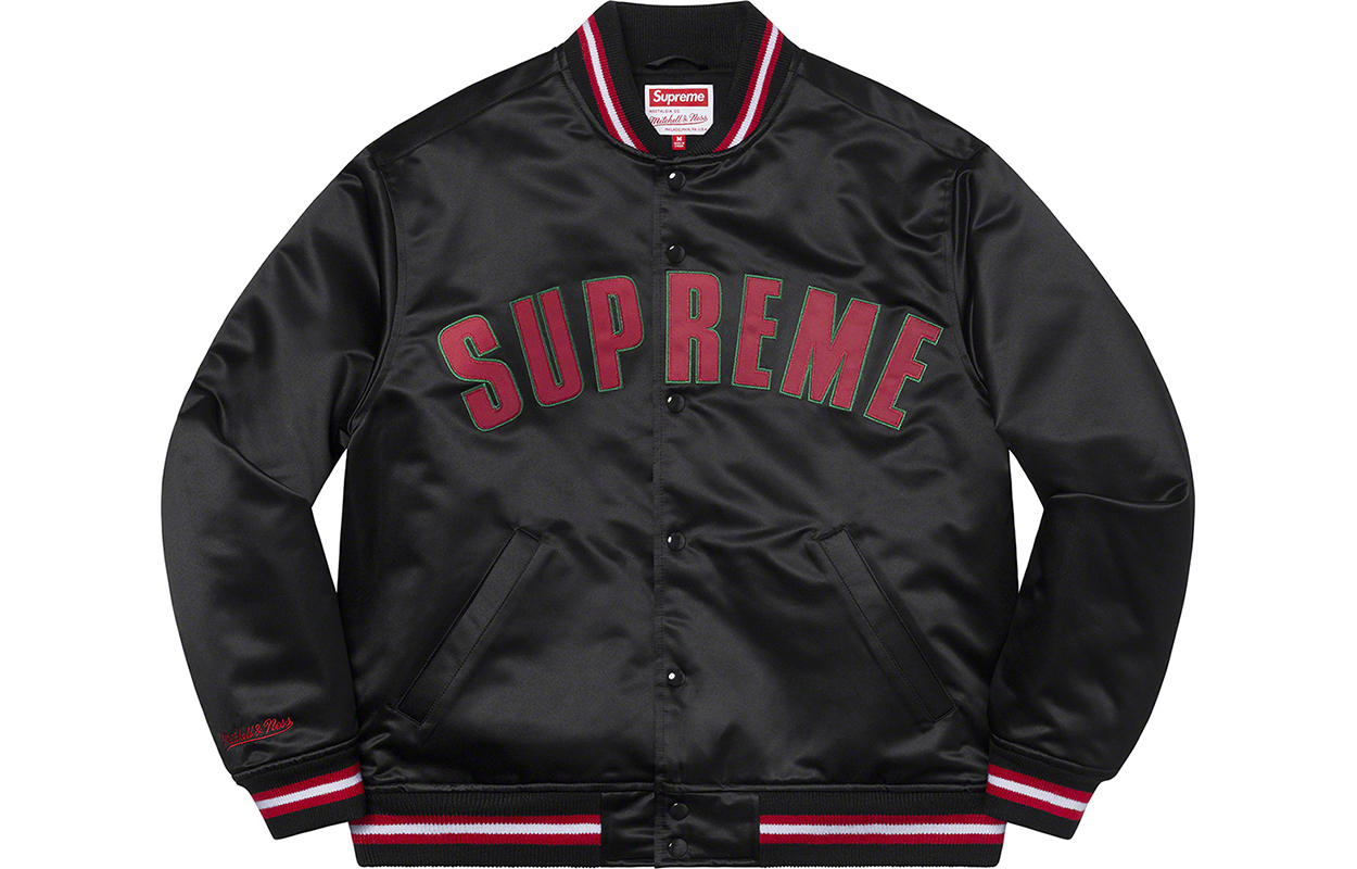 Куртка Supreme Week 8 x Mitchell & Ness Satin Varsity Jacket (разноцветный) — фото 1