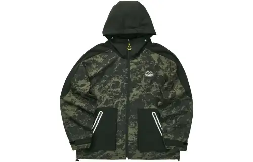 Skechers Stroll Jacket Unisex Black Green Camouflage