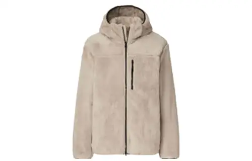 UNIQLO Loose Fit Thickened And Fleece Lined Jacket Winter Unisex Beige