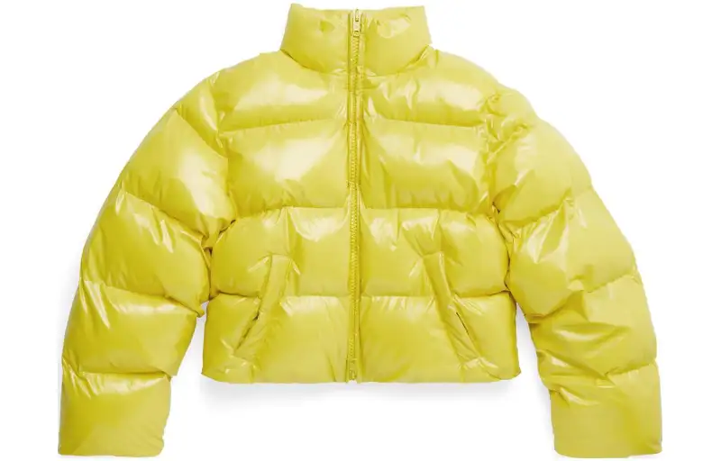 Balenciaga SS23 Puffer Jacket Slim Fit Unisex Yellow