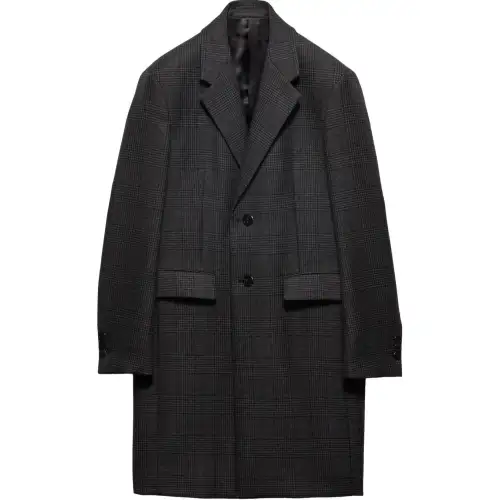 Prada Checked Single-Breasted Coat