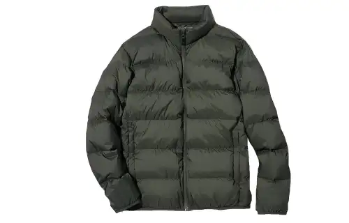 UNIQLO Down Jackets Men's Olive Stand Collar Moderate Down Jacket