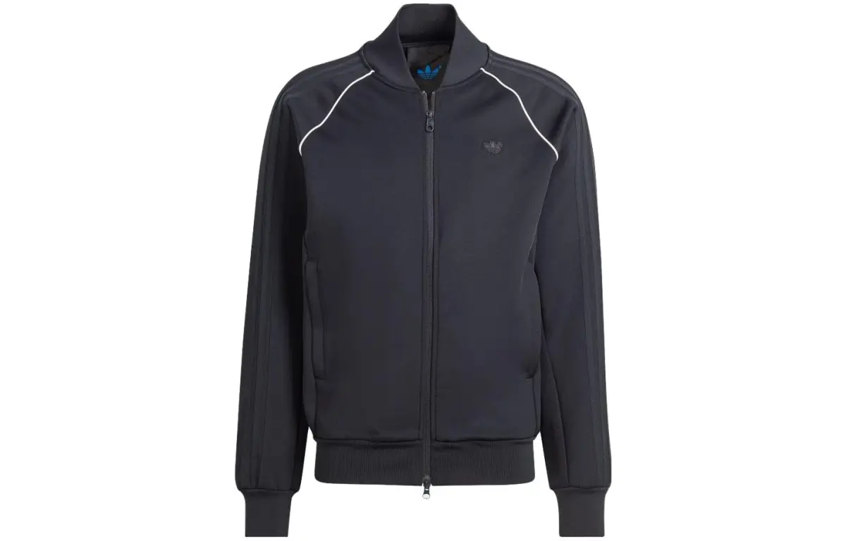 Adidas Originals BLUE VERSION SST Jackets Men's Blue Baseball Collar Moderate Straight Fit