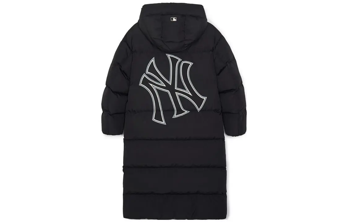 MLB New York Yankees Down Jackets Unisex Black Hooded Thickened Quilted Down Jacket