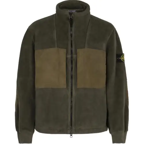 STONE ISLAND Zip-Up Fleece Jacket