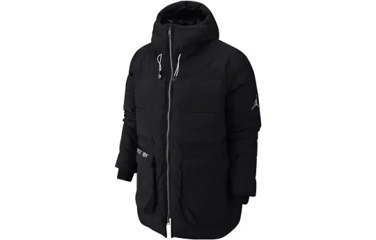 Jordan Down Jackets Men's Black Hooded Moderate Other