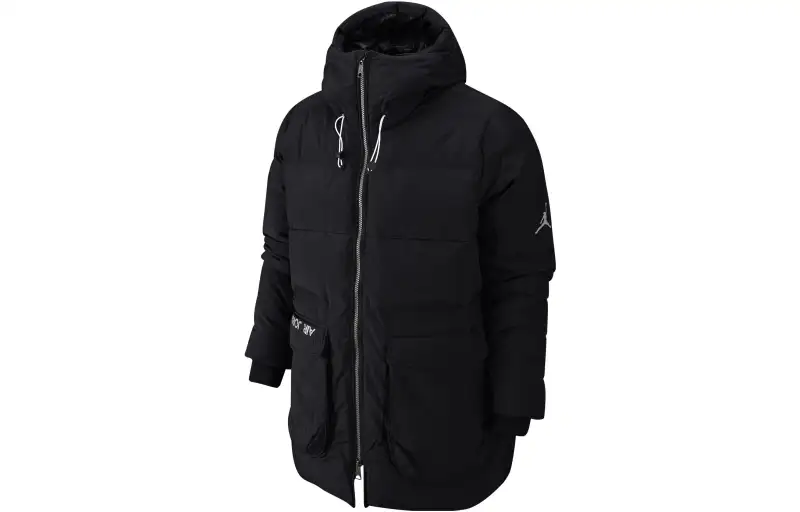 Jordan Down Jackets Men's Black Hooded Moderate Other