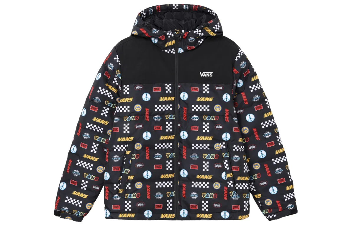 Vans Down Jackets Men's Black Hooded Moderate
