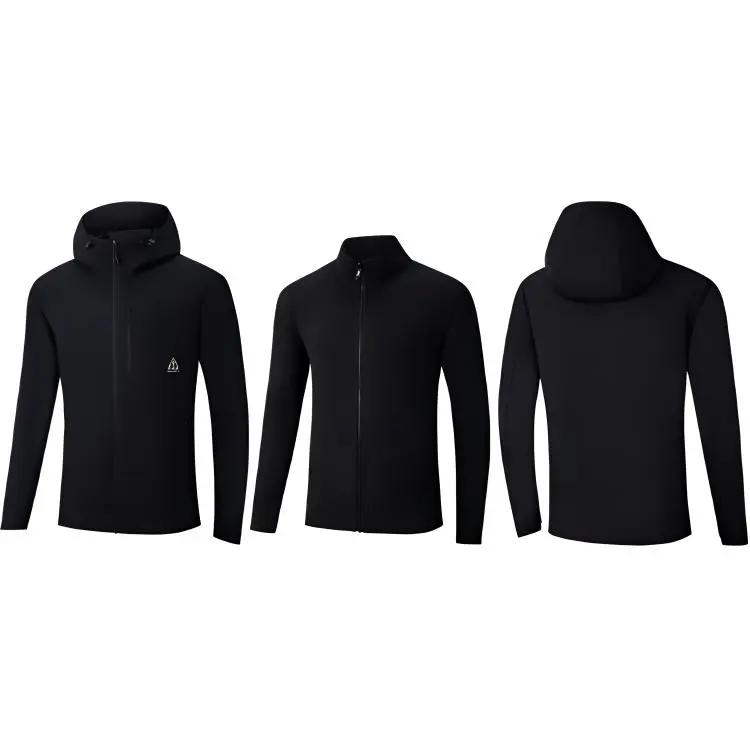 361° Three in One Fleece Hooded Long Sleeved Water repellent Windbreaker Jacket Unisex Super Black