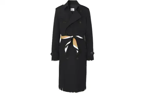Burberry Coats Men's Black Lapel Moderate Straight Fit
