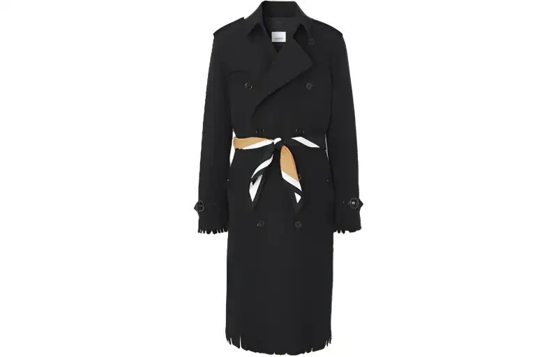 Burberry Coats Men's Black Lapel Moderate Straight Fit