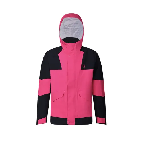 FILA Waterproof Thermal Insulation Windbreaker Jacket Men's Vivid Rose Red