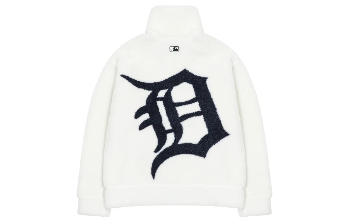 MLB Velvet Jackets Unisex Cream Stand Collar Moderate