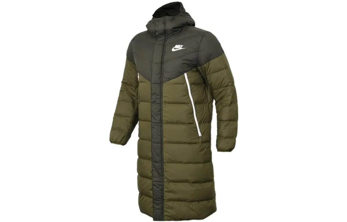 Nike Down Jackets Men's Green Hooded Thickened Other