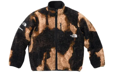 Supreme The North Face Bleached Denim Print Fleece Jacket