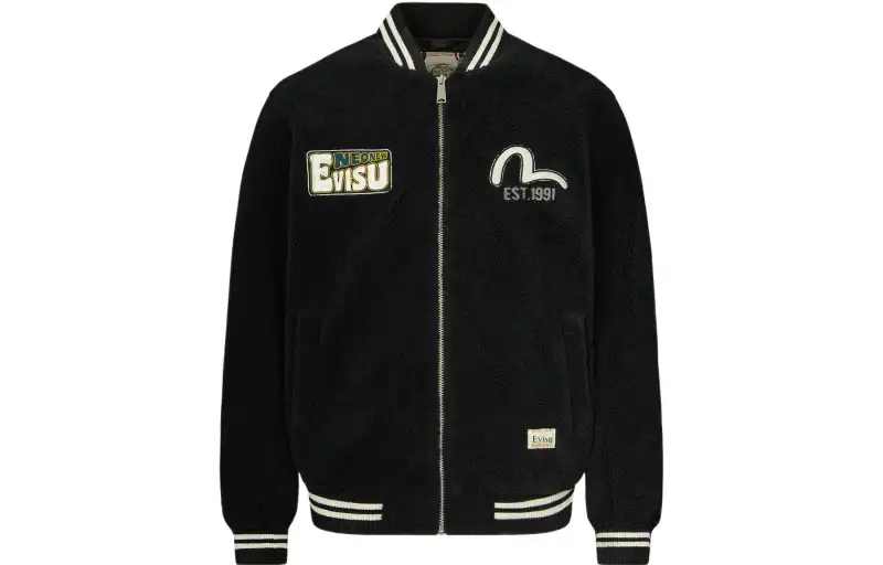 EVISU Baseball Jacket Men's Black