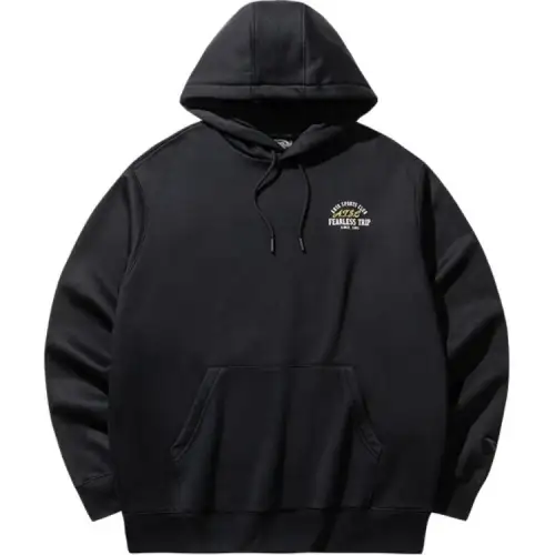 Anta Life Collection Comfortable Casual Minimalist Style Loose Fit Hooded Pullover Fleece Lined Sweatshirt Men's