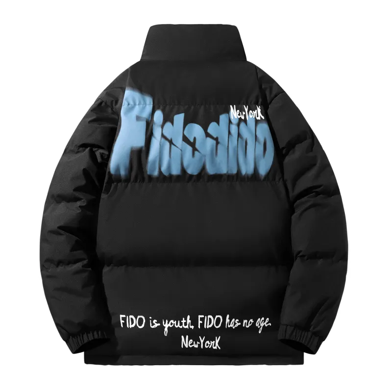 FIDO DIDO Puffer Jackets Unisex Stand Collar Thickened Padded Puffer Jacket