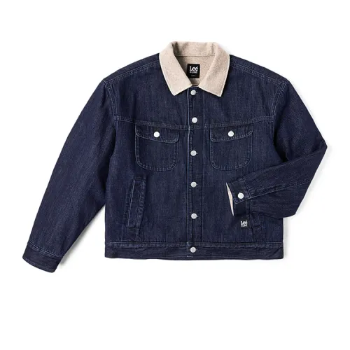 Lee Comfortable denim long-sleeve, dark blue jacket, classic length