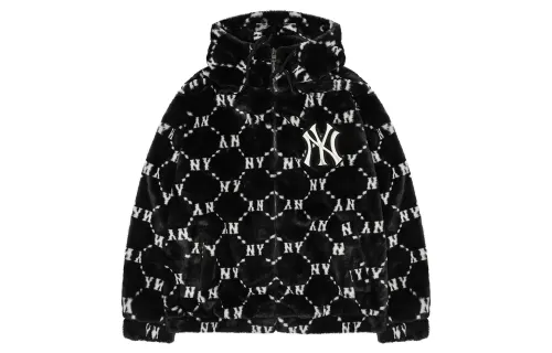MLB New York Yankees Velvet Jackets Unisex Black Hooded Moderate