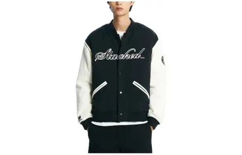 New Balance Jackets Men's Black Green Baseball Collar Moderate Other