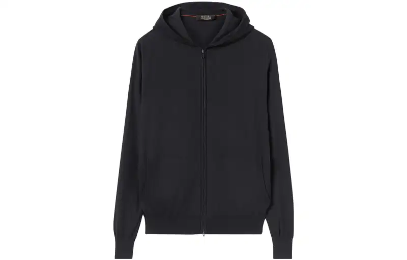 Loro Piana Jackets Men's Black Baseball Collar Moderate Other