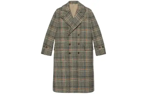 GUCCI Coats Men's Brown Lapel Moderate Straight Fit