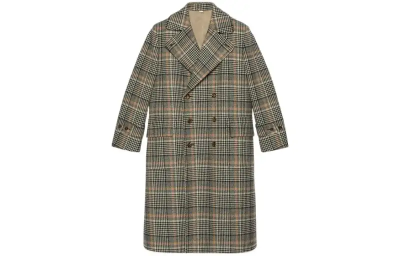 GUCCI Coats Men's Brown Lapel Moderate Straight Fit