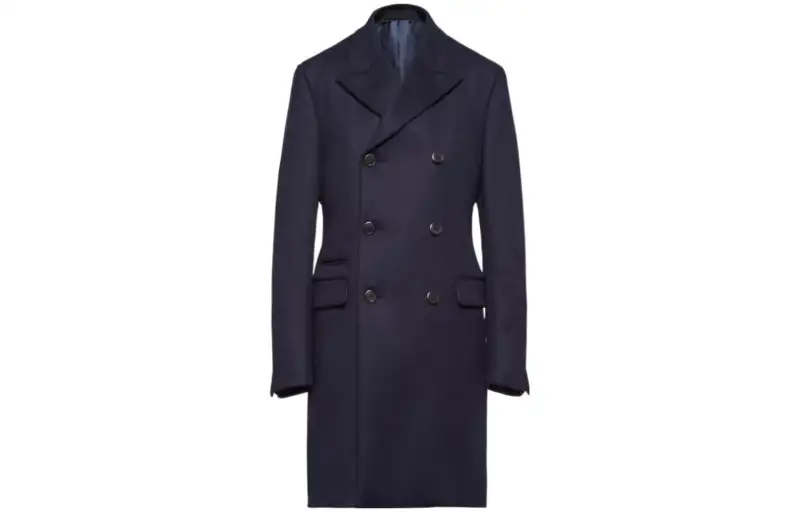 PRADA Coats Men's Navy Suit Collar Moderate Straight Fit