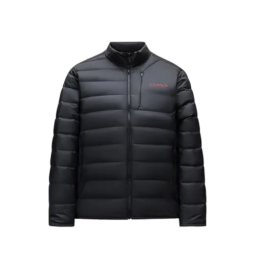 ANTA Down Jackets Men's Black Stand Collar Moderate Puffer Jacket