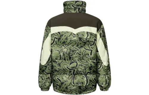 EVISU Coat Down Jacket Men's Army Green All Over