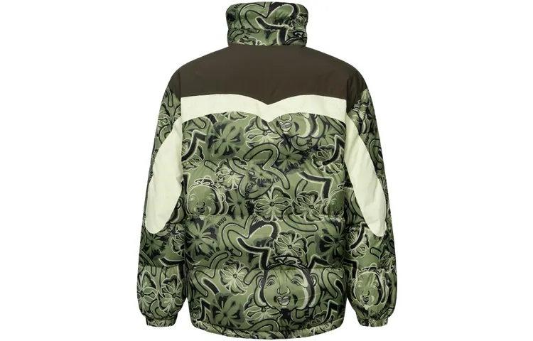 EVISU Coat Down Jacket Men's Army Green All Over