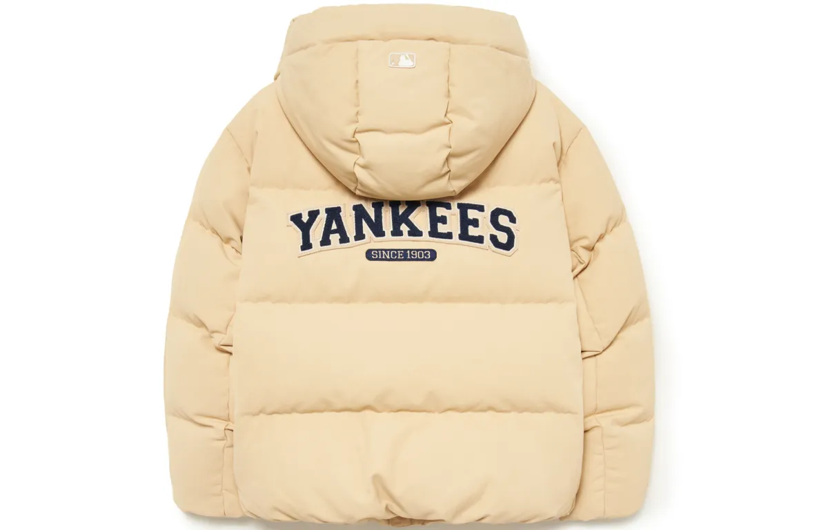 MLB New York Yankees Down Jackets Unisex Sand Hooded (Non-detachable) Moderate