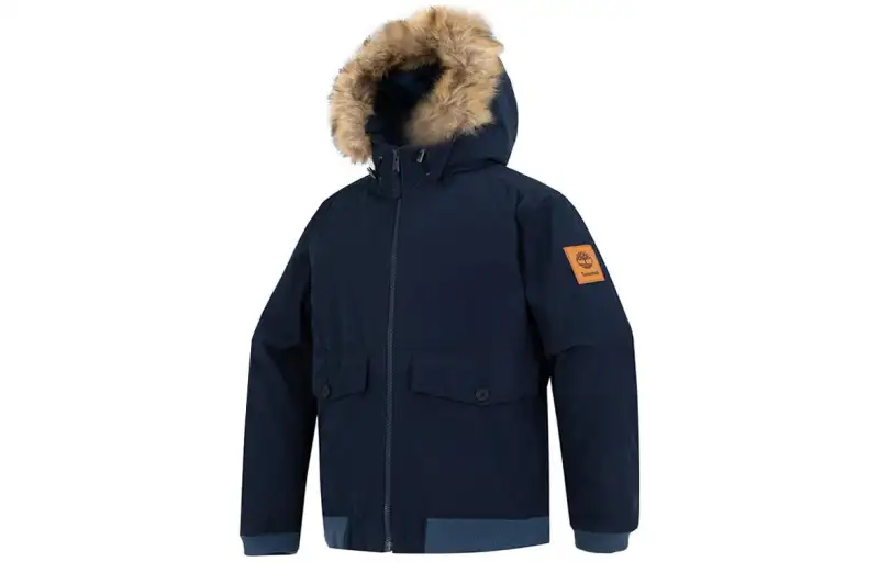 Timberland Puffer Jackets Men's Navy Blue Detachable Hood Moderate Puffer Jacket