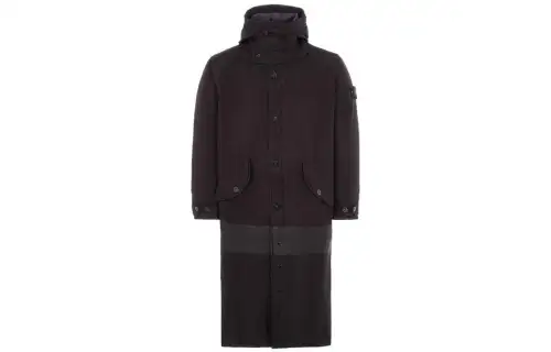 STONE ISLAND Coats Men's Black Hooded Moderate Straight Fit