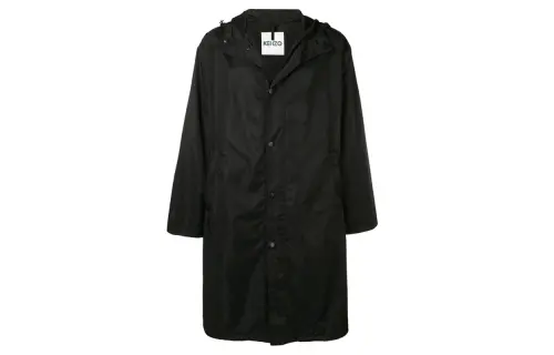 KENZO Coats Men's Black Hooded Moderate