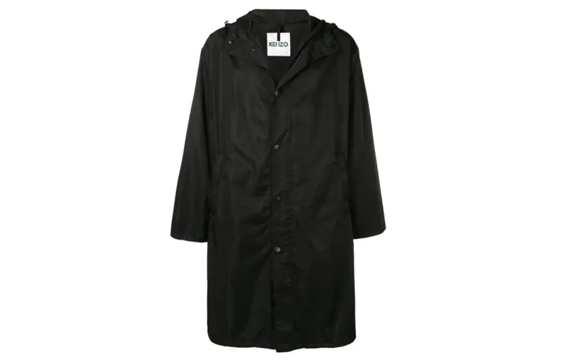 KENZO Coats Men's Black Hooded Moderate