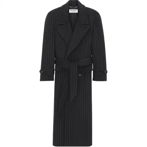 【Zoomed Imagery】oversize pinstriped wool coat
