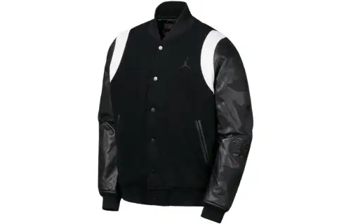 Jordan Puffer Jackets Men's Black Stand Collar Moderate Other