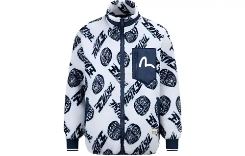 EVISU Velvet Jackets Men's Multicolor Stand Collar Moderate